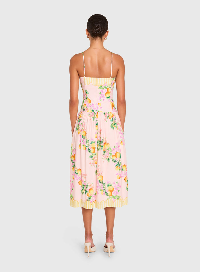 Amanda Uprichard Delora Midi Dress in Limoncello