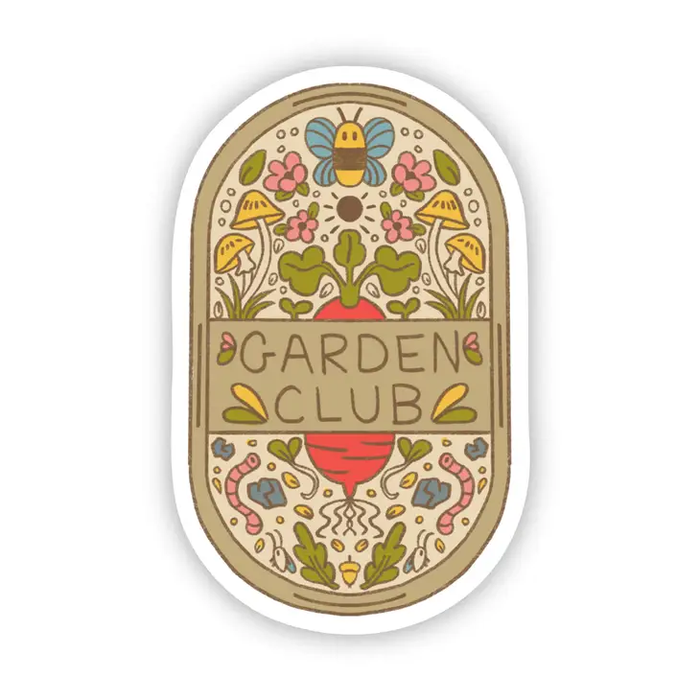 Big Moods 'Garden Club' Plaque Vinyl Sticker