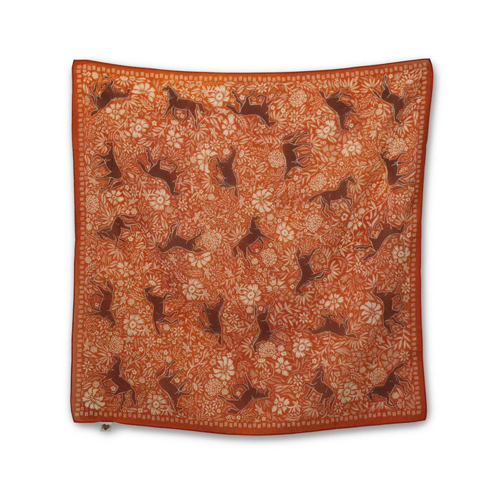 Block Print Horses Shorty Scarf #5-30