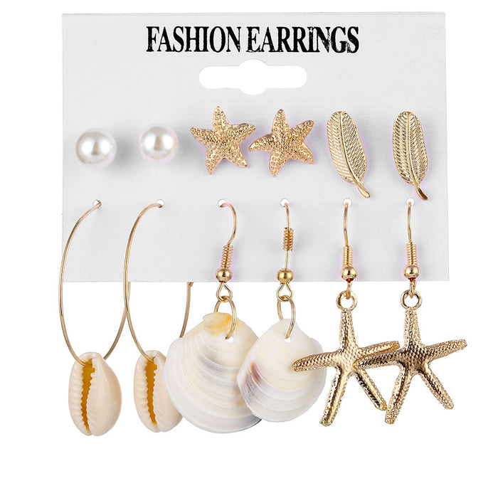 E1661 - Fashion Starfish Tassel Earring Set