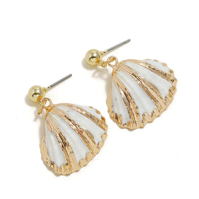 E1665 - Drop Conch Shell Earrings