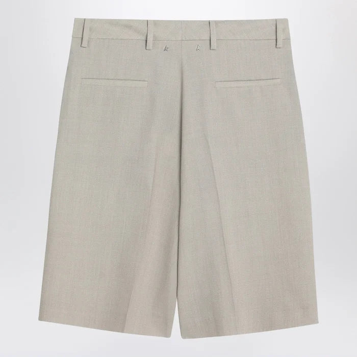 Golden Goose - Beige mélange wool-blend bermuda