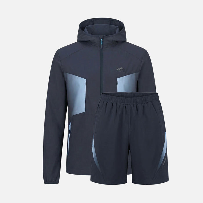 Gradient Motion Windbreaker Twinset | Navy/Blue