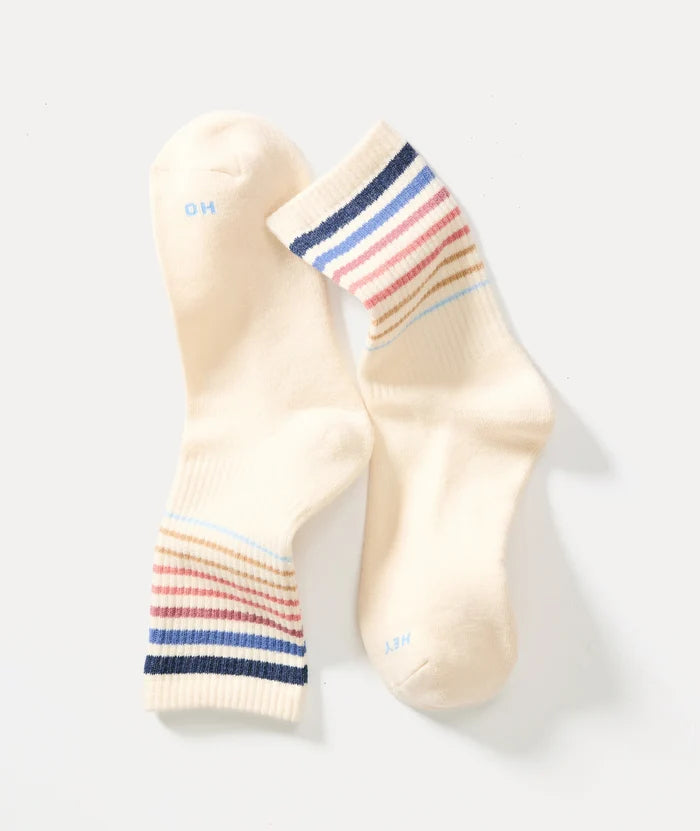 Gym Sock Natural Multi Stripe