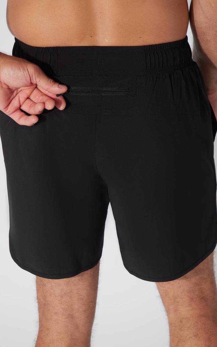 Men's Woven Short with Back Zipper Pocket