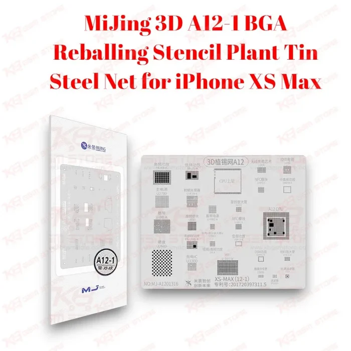 MiJing 3D A12-1 BGA Reballing Stencil Plant Tin Steel Net for iPhone XS Max