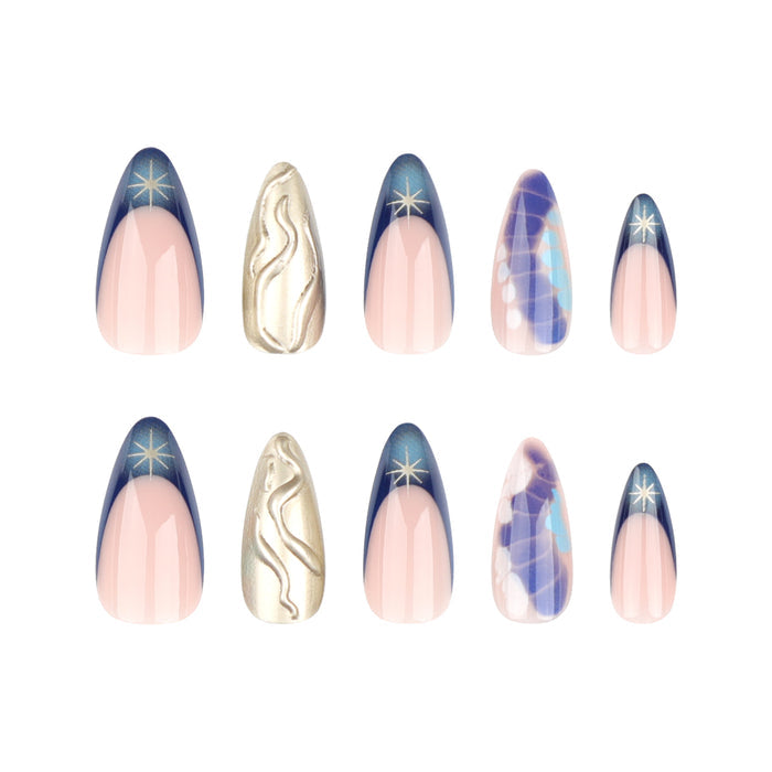 NA007 - French Crocodile Manicure Glam Nails