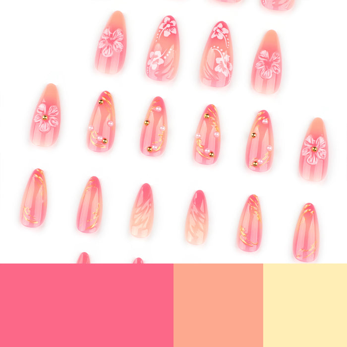 NA035 - 3D Fresh Flowers Glam Nails