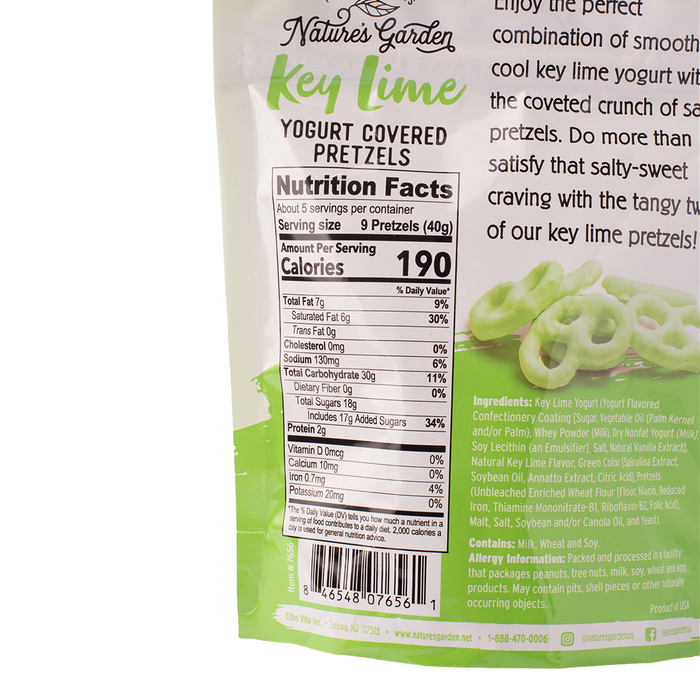 Nature's Garden Key Lime Covered Pretzels 198g