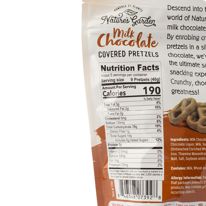 Nature's Garden Milk Chocolate Covered Pretzels 198g