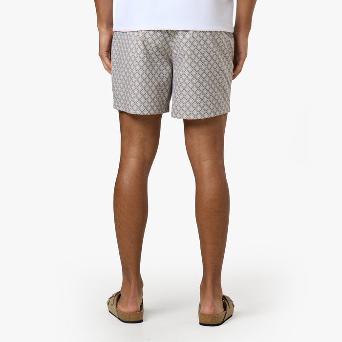 Printed Smart Buckle Swimshort | Stone