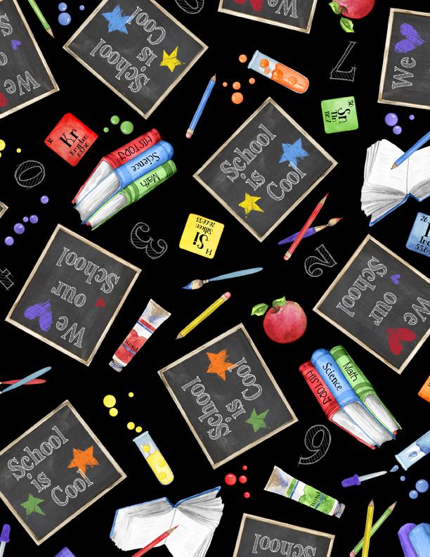 SCHOOL IS COOL - CHALKBOARD ALLOVER (4 YARDS)