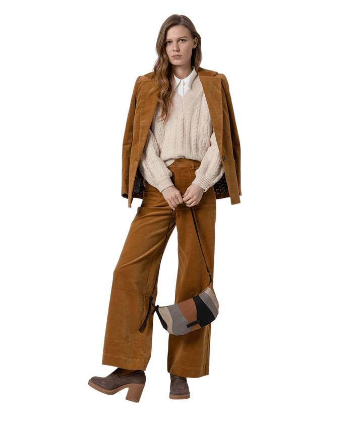 SURKANA flared broek "Esmeralda", mustard