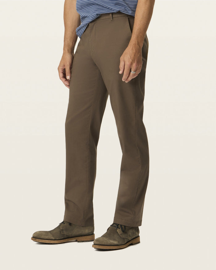 SATEEN KHAKI STRAIGHT FIT in Major Brown