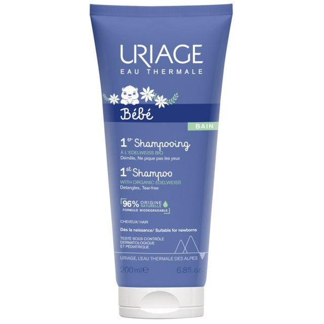 Uriage Bebe Bain 1st Shampoo Εξαιρετικά Απαλό Σαμπουάν Χωρίς Σαπούνι, 200ml