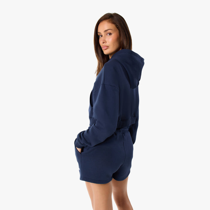 Varsity Applique Zip Through Twinset | Navy