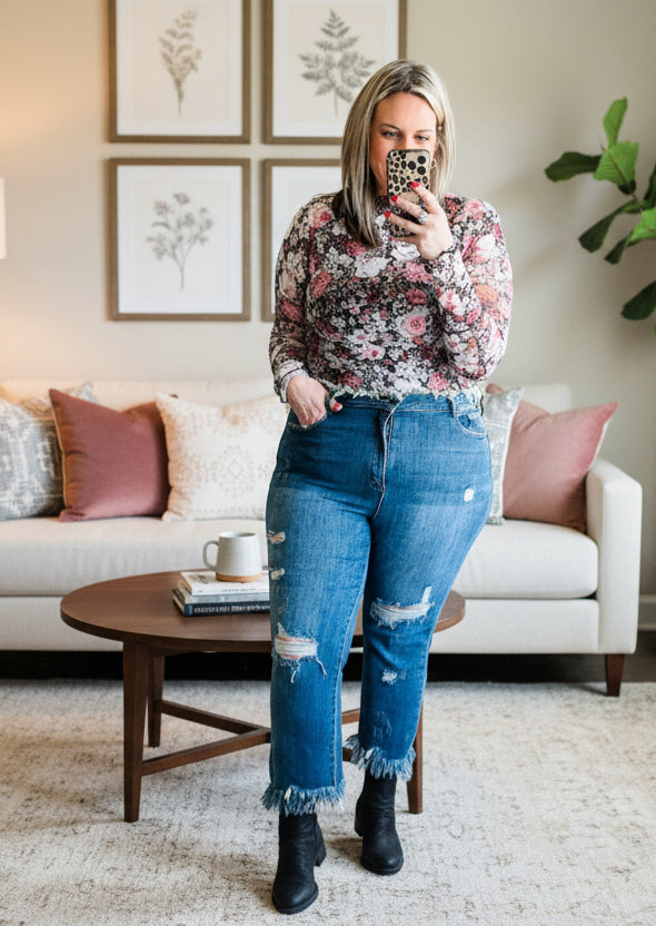 Wildflower Fields Short Sleeve Mesh Top