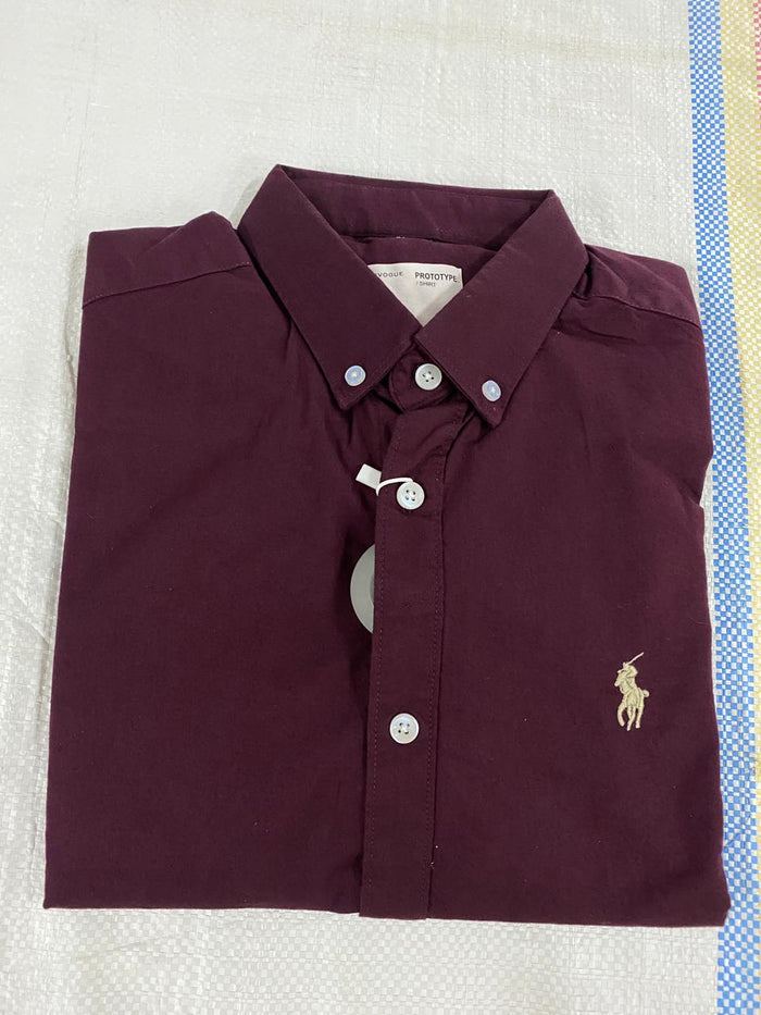 Wine Casual Full Sleeve Shirt for Men