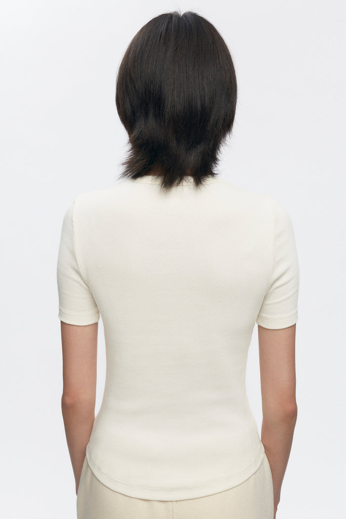 Women's Fitted Rib Tee in Marshmallow