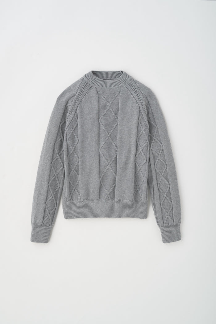 Women's Luxor Cable Sweater in Smoke Melange