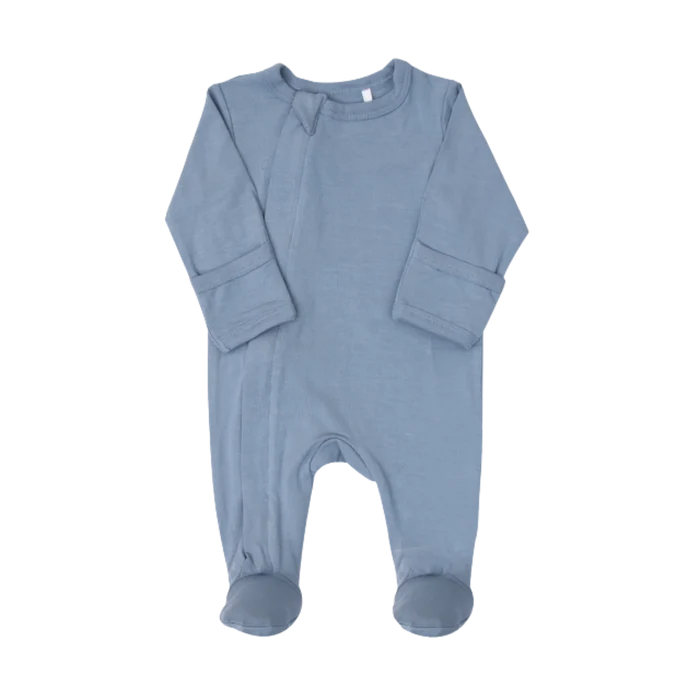 Zipper Footie (Steel Blue)