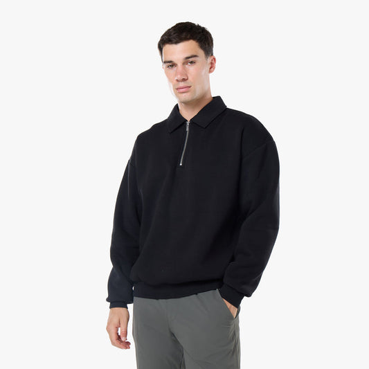 1/4 Zip Core Collar Fleece | Black