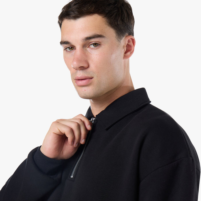 1/4 Zip Core Collar Fleece | Black
