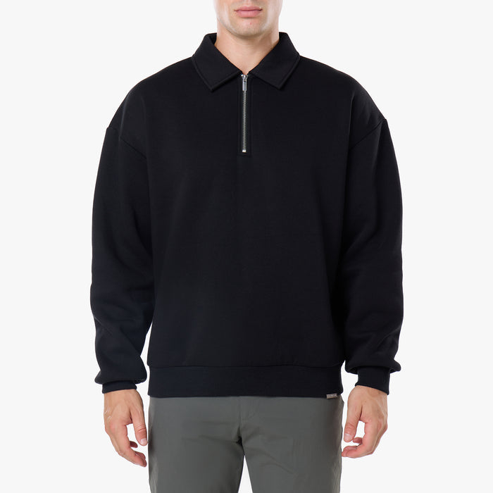 1/4 Zip Core Collar Fleece | Black