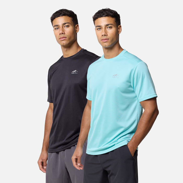 2-Pack Pace Performance T-Shirt | Black/Aqua