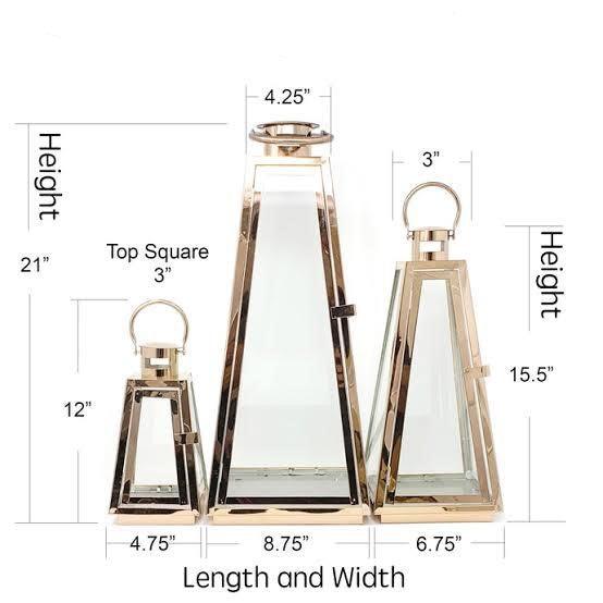 3pcs - Modern Stainless Candle Lantern | Home Décor - HomeHatchpk