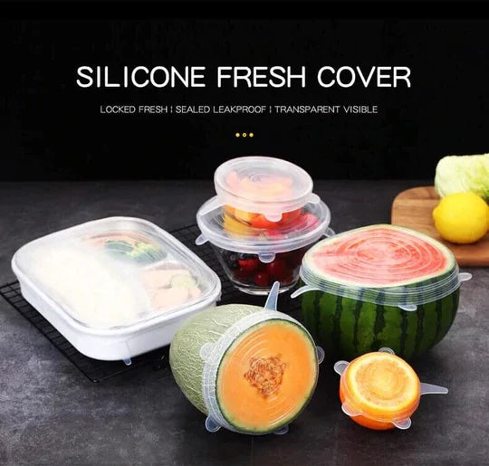 6 Pcs Reusable Silicone Stretch Lids | Kitchen Accessories - HomeHatchpk