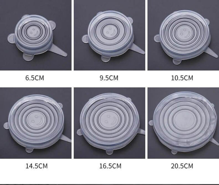6 Pcs Reusable Silicone Stretch Lids | Kitchen Accessories - HomeHatchpk