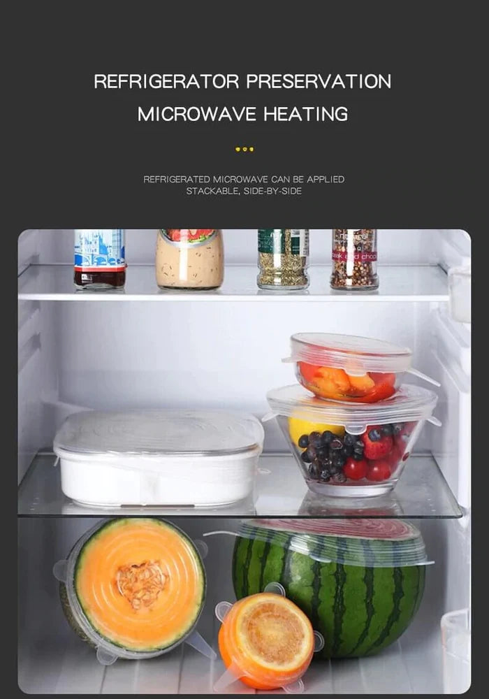 6 Pcs Reusable Silicone Stretch Lids | Kitchen Accessories - HomeHatchpk