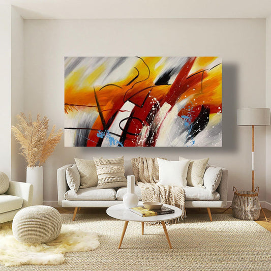 Abstract Handmade Oil Painting on Stretched Canvas