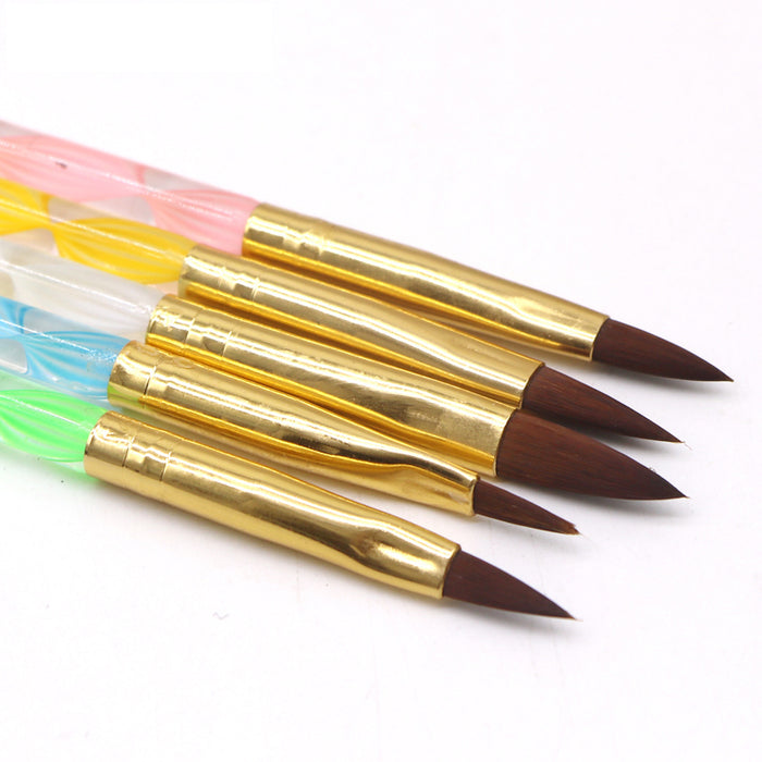 Acrylic 5pc brush set | Swirl Design