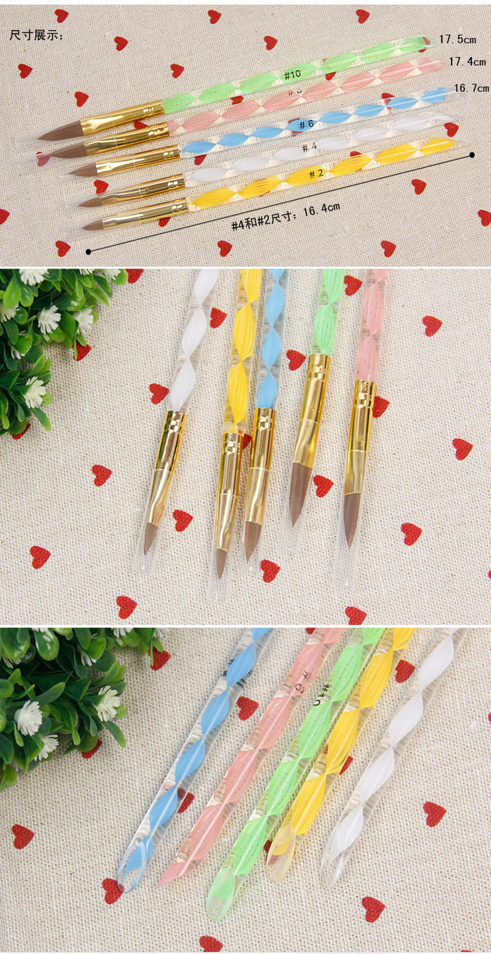 Acrylic 5pc brush set | Swirl Design