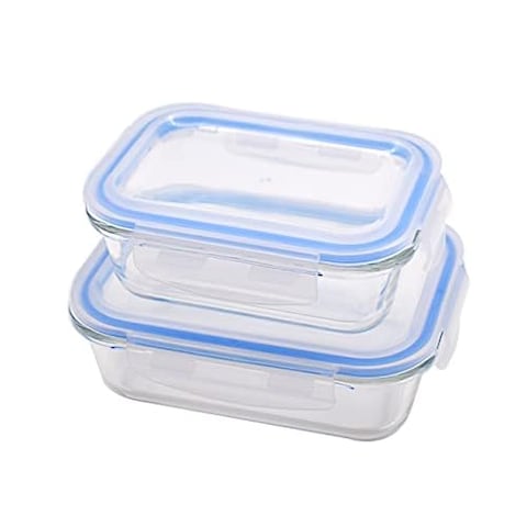 Airtight Glass Food Storage Lock n Lid Container Set – 3 Pcs