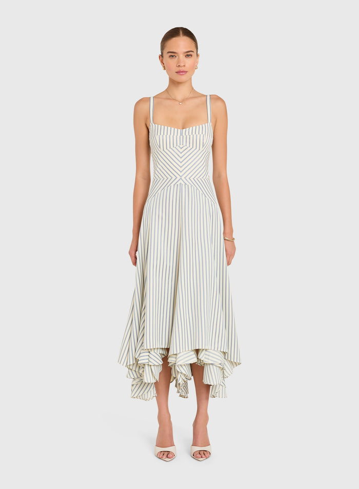 Amanda Uprichard Monterey Dress in Oxford Pinstripe