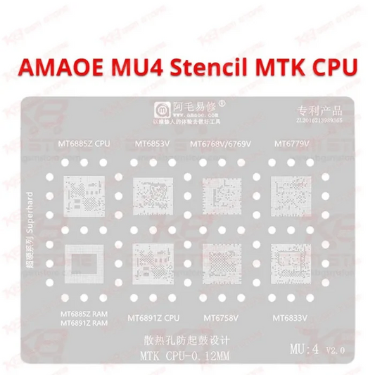 Amaoe MU4 BGA Reballing Stencil for MTK CPU RAM Chip IC