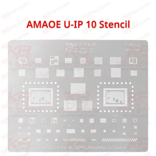 AMAOE U-IP 10 BGA Reballing Stencil for iPhone 14 Series – A16 / A15 CPU | 0.12mm