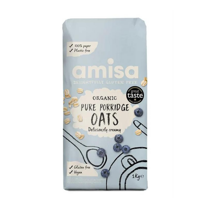 Amisa Organic Pure Gluten Free Porridge Oats 1kg