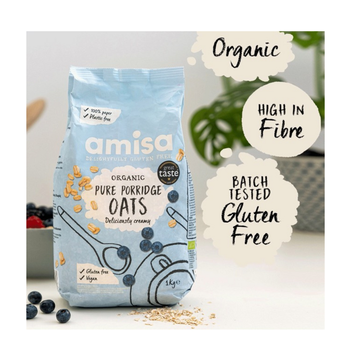 Amisa Organic Pure Gluten Free Porridge Oats 1kg