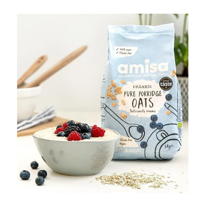Amisa Organic Pure Gluten Free Porridge Oats 1kg