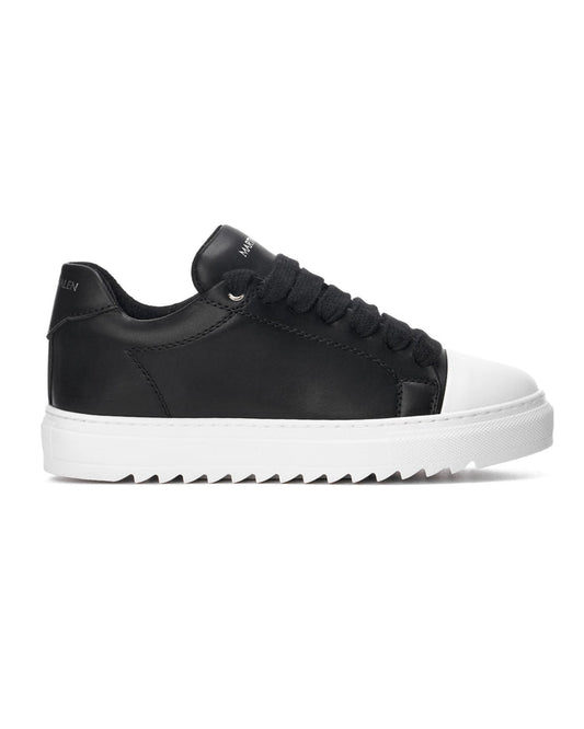 Martin Valen Artisan Cupsole low black-white sneakers, side view showing white cupsole and black upper