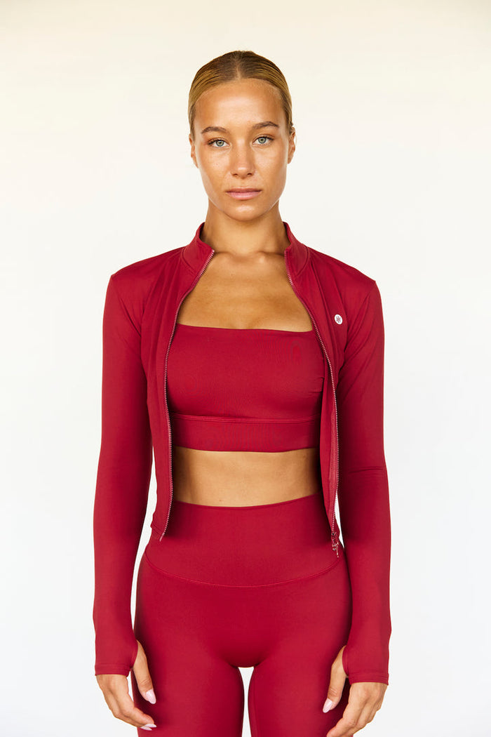 Astoria Luxe Balance Zip Up Jacket - Dark Cherry