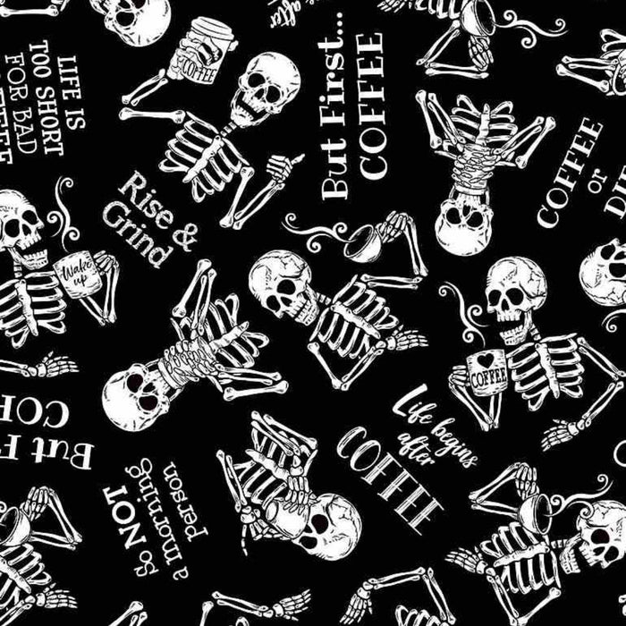 BACK TO THE GRIND - SKELETONS IN NEED OF COFFEE (4 YARDS)