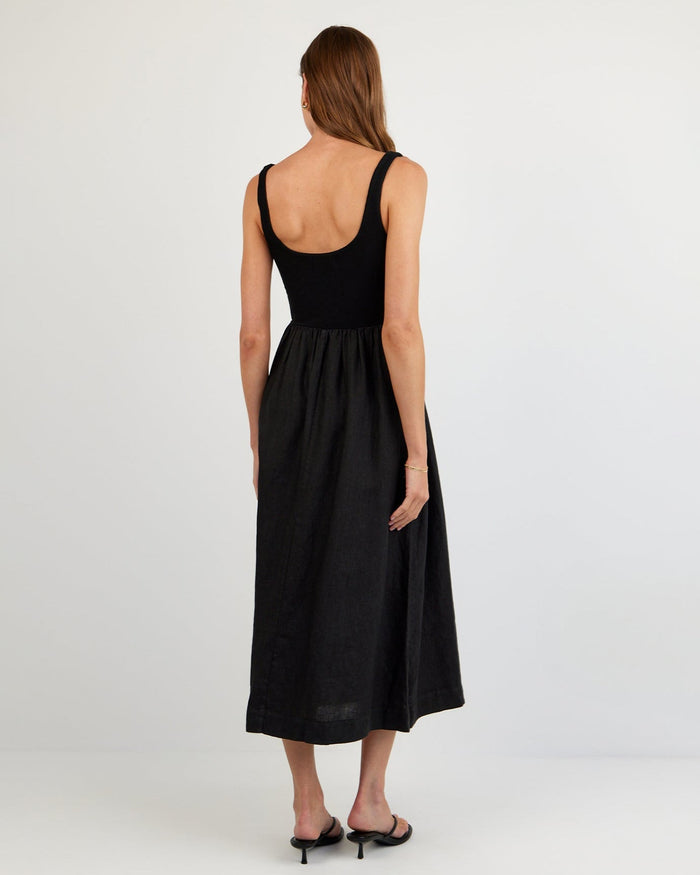 Bella Dahl Sleeveless Knit Combo Dress in Black