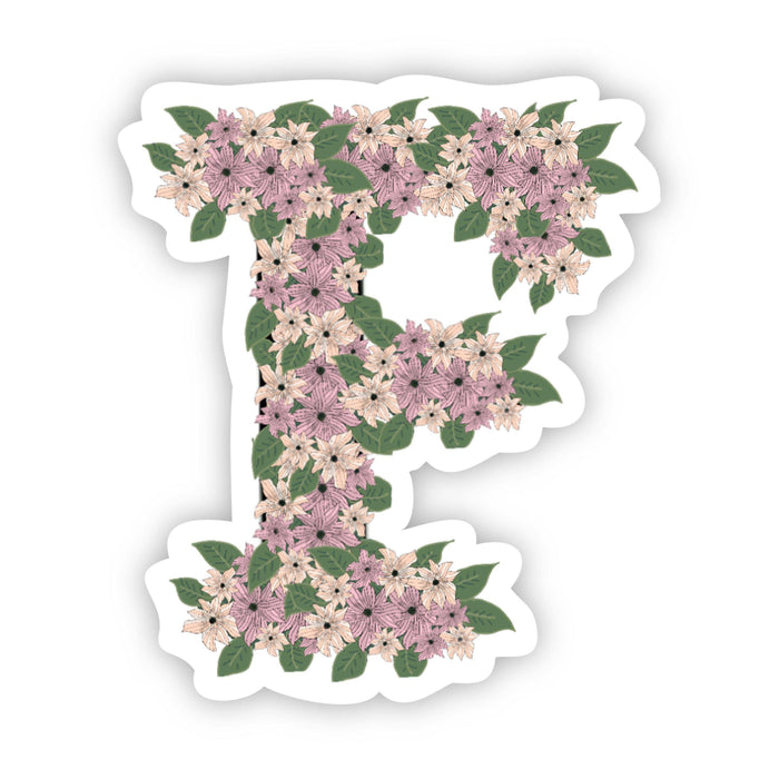 Big Moods Floral Letter 'F' Vinyl Sticker