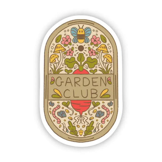 Big Moods 'Garden Club' Plaque Vinyl Sticker