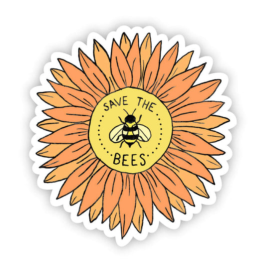Big Moods 'Save the Bees' Flower Vinyl Sticker